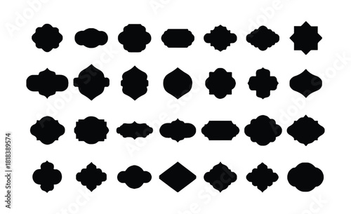 Collection of decorative arabesque and quatrefoil silhouettes