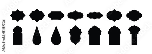 Collection of islamic geometric lantern silhouettes