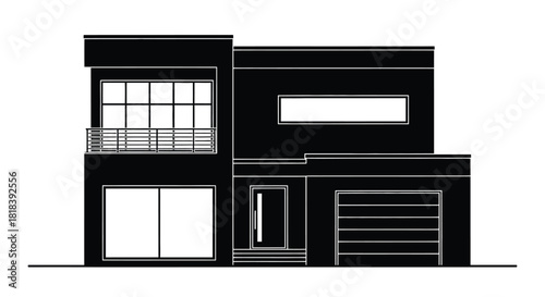 Modern house design evokes elegant architectural style and sophistication