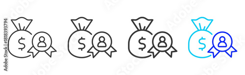 Quality Spending Icon Set Collection in Creative Outline Style for Finance Business Featuring Multiple Thickness Variations Perfect for Digital Products and Apps