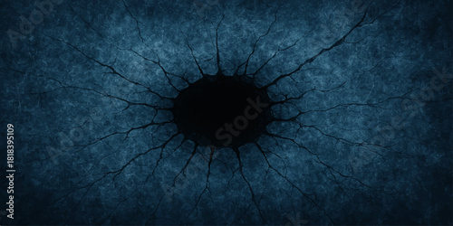 Dark blue grunge background vector illustration with a close-up macro view of a human blue iris and pupil design pattern