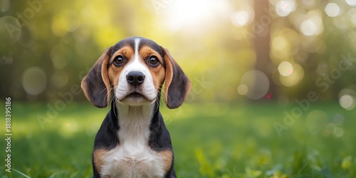 Dog portrait of beagle, emp...