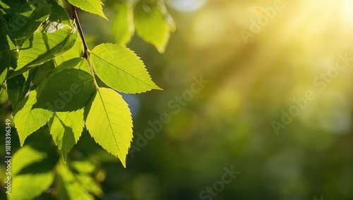 Green leaves illuminated by...
