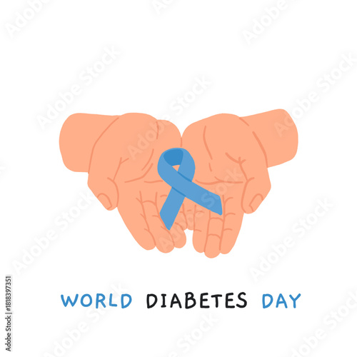 World Diabetes Day medical illustration with blue diabetes awareness symbol formed by a stethoscope, healthcare concept design for endocrine disorders, blood sugar awareness campaigns