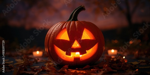 Close up of a pumpkin showi...