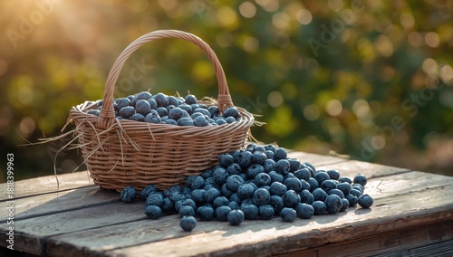 Fresh blueberries in a wick...
