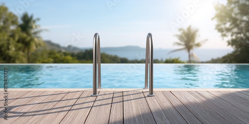 Swimming pool stair grab ba...