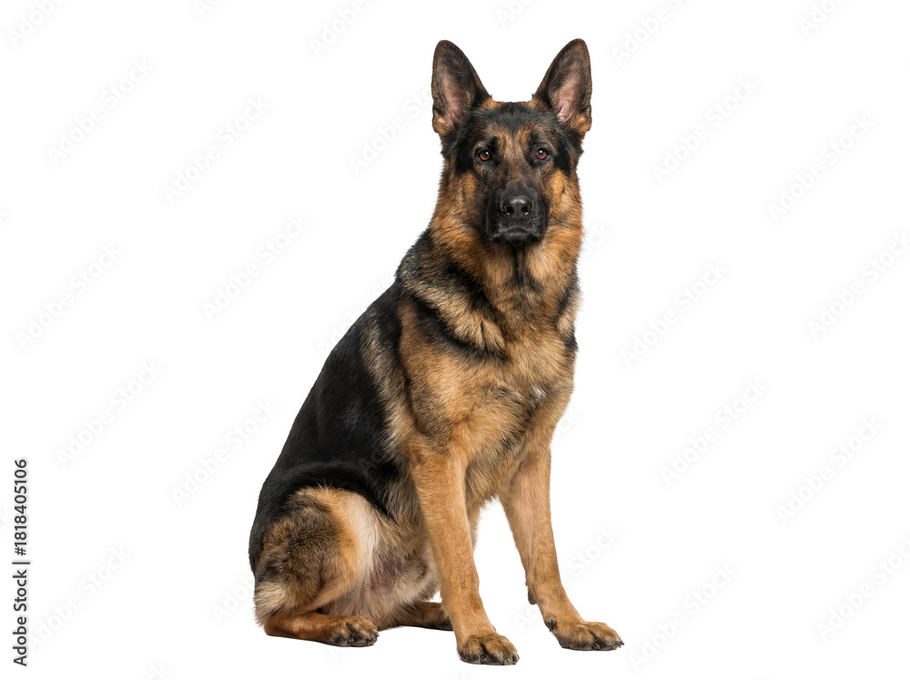 Ταπετσαρία German Shepherd dog sitting isolated PNG, purebred canine pet with black and tan