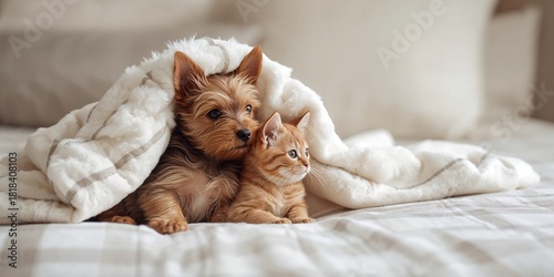 Yorkshire terrier puppy and...