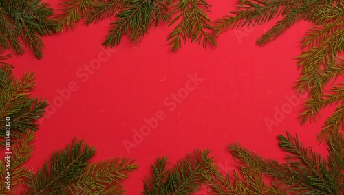 Pine and fir branches on a ...