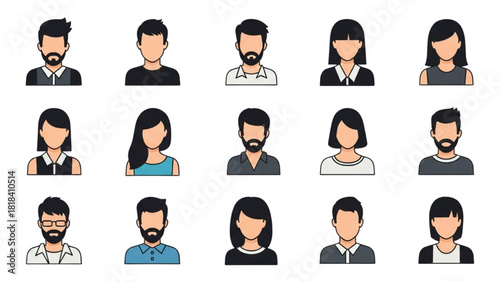 Diverse Group of People Avatars Representing Different Individuals and Characters