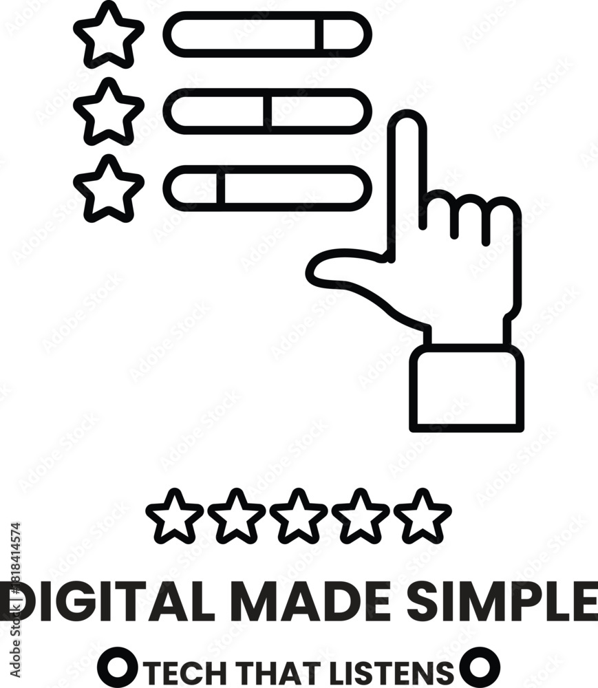Obraz premium A hand pointing to a star with the words digital made simple written below