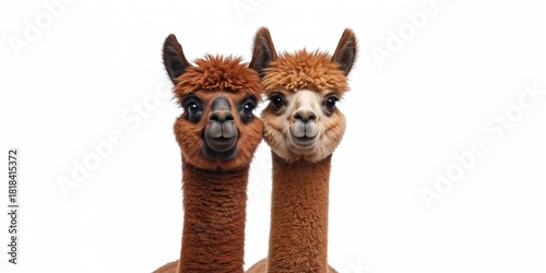 Close-up of two alpacas on ...
