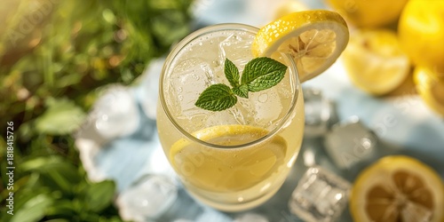 Lemonade ice drink served c...