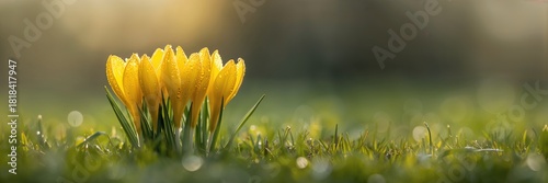 Close-up of yellow crocuses...