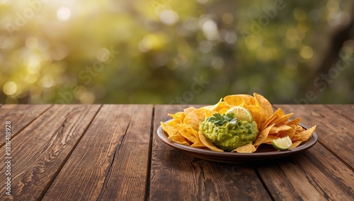 Classic guacamole served wi...