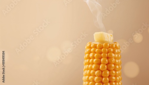 Piece of butter on a ripe b...