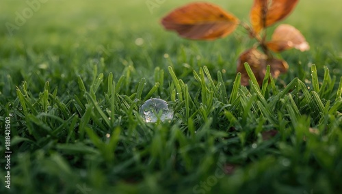 Water Droplet Resting on Gr...