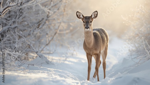 Wallpaper Mural Young deer in a natural setting, emphasizing wildlife observation and animal behavior Torontodigital.ca