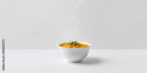 Instant noodles on a plain ...