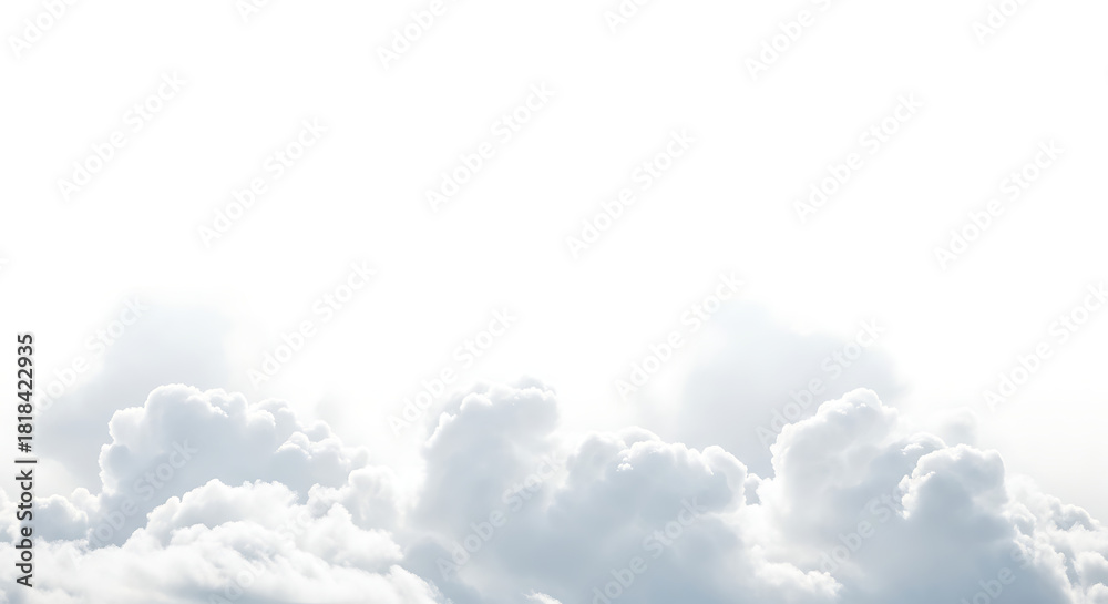 Naklejka premium White Cumulus Clouds Against a Bright Sky on a Sunny Day