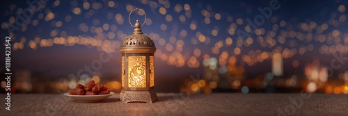 Lantern with moon symbol an...