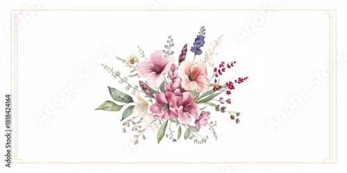 Vintage watercolor floral b...