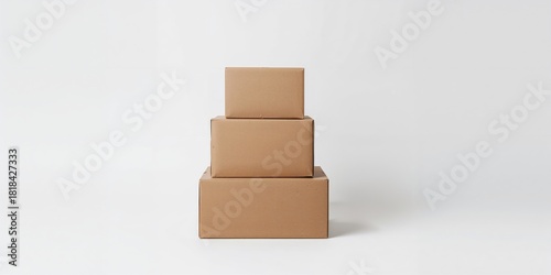 Cardboard boxes arranged on...