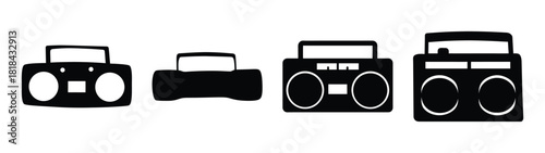 Classic boombox collection four retro portable audio devices for vintage music lovers