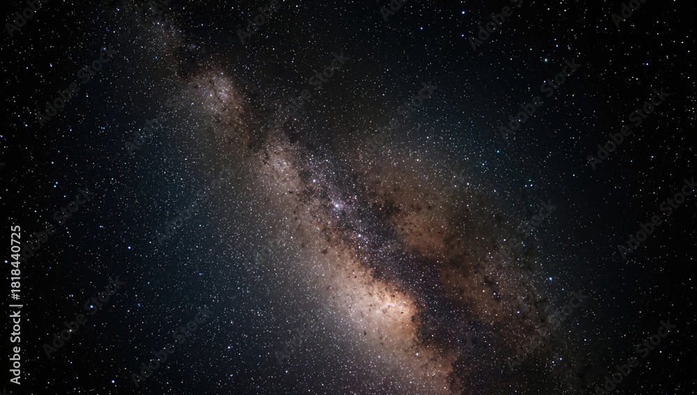 Fototapeta premium Long exposure photograph of the Milky Way galaxy, showcasing celestial beauty, Earth Day