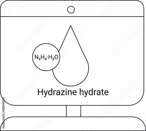Hydrazine hydrate illustration on a display screen