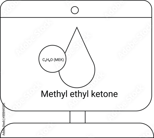 Illustration of a screen showing a chemical compound its abbreviation and name