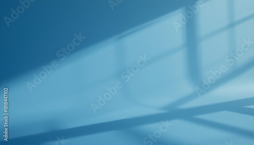 Blue Wall with Window Light and Shadow