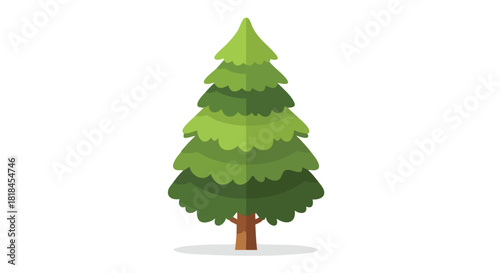 Stylized Evergreen Illustration: A Whimsical Depiction of a Classic Coniferous Tree design