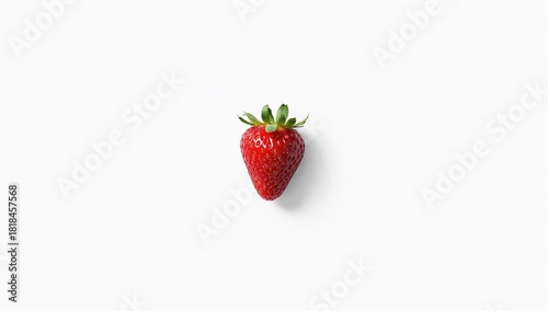 Fresh strawberries arranged on a white surface highlighting natural fruit vibrancy, ideal for food photography or layout backgrounds