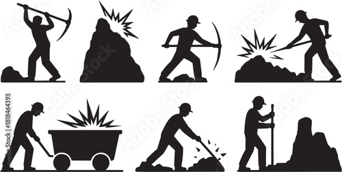 Mountain Adventure Silhouette – Archer, Climbing, Outdoor Explorer Illustration