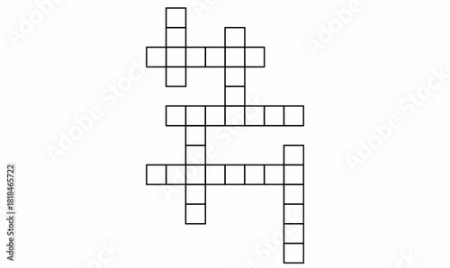 Crossword or Crossword puzzle outline, flat,icon.educational game template.for school worksheets, quizzes, word games, newspapers, and magazines. 