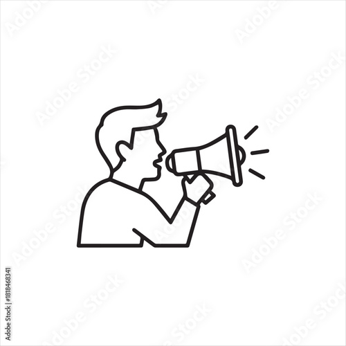 Comic style megaphone for announcements and speeches