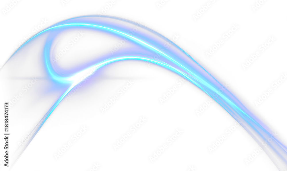 Naklejka premium Blue Glowing Light Overlay Effect Abstract Element Design Isolate on Transparent Background, cutout, png