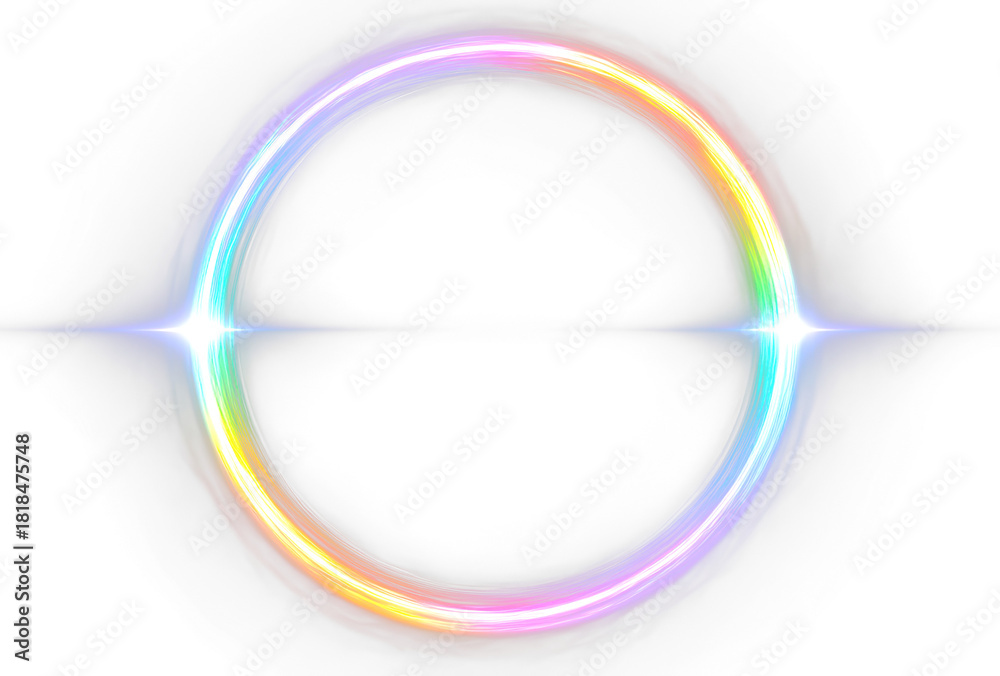 Fototapeta premium Colorful Rainbow Aura Effect Isolate on Transparent Background, cutout, png