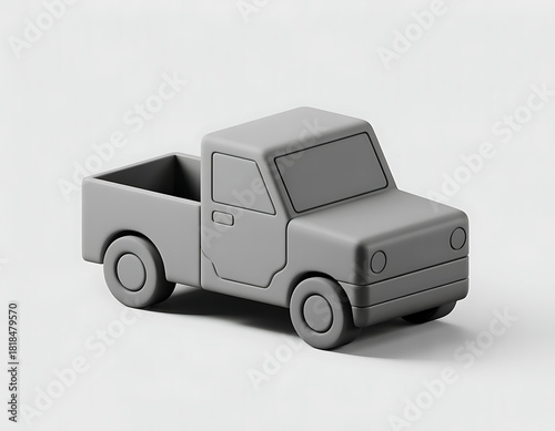 Mini truck car toy vehicle on white background