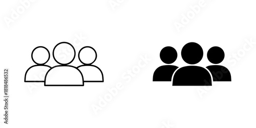 Group of people icon, depicting a team or community, isolated on