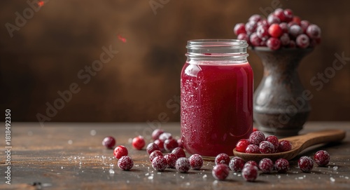 Glass of citrus juice with assorted fruits on table, emphasizing fresh ingredients for healthy hydration