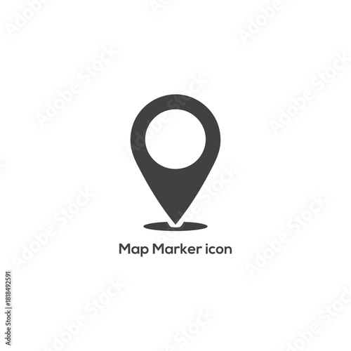 Simple Location Map Marker Pin Icon Vector for GPS Navigation, Travel, Place, and Pointer Symbol Design