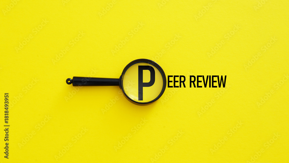 Samolepka Peer Review is shown using the text