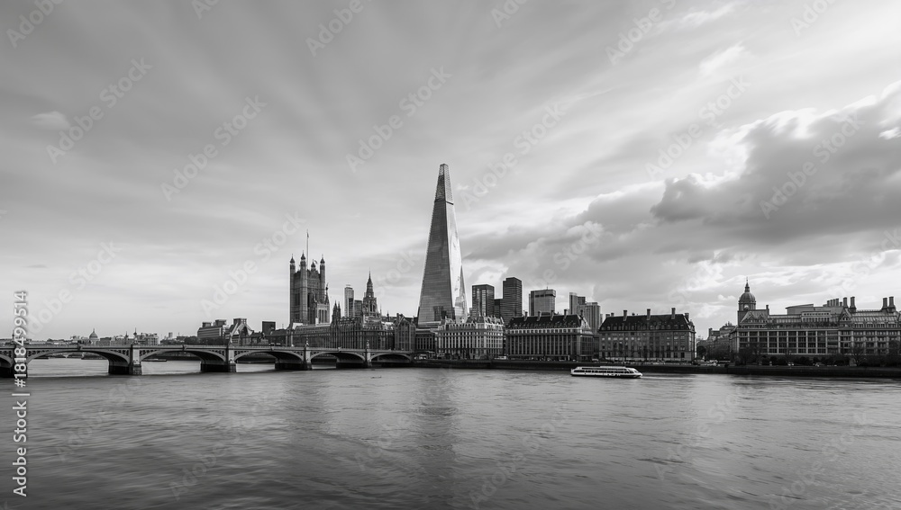 Obraz premium Central London cityscape with high-rise buildings as a backdrop for urban planning projects