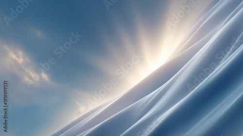 Rendering blue diagonal light pattern with soft glow and contrast