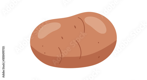 Stylized potato illustration featuring smooth surfaces and shadows for simple food designs