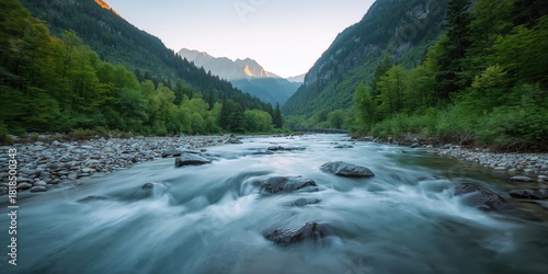 Fototapeta Naklejka Na Ścianę i Meble -  A vibrant flower in full bloom amidst lush greenery, summer floral background for design projects