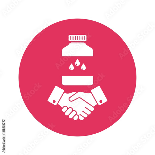 Partnership agreement for pharmaceutical production isolated on collaboration and cooperation concept business deal icon